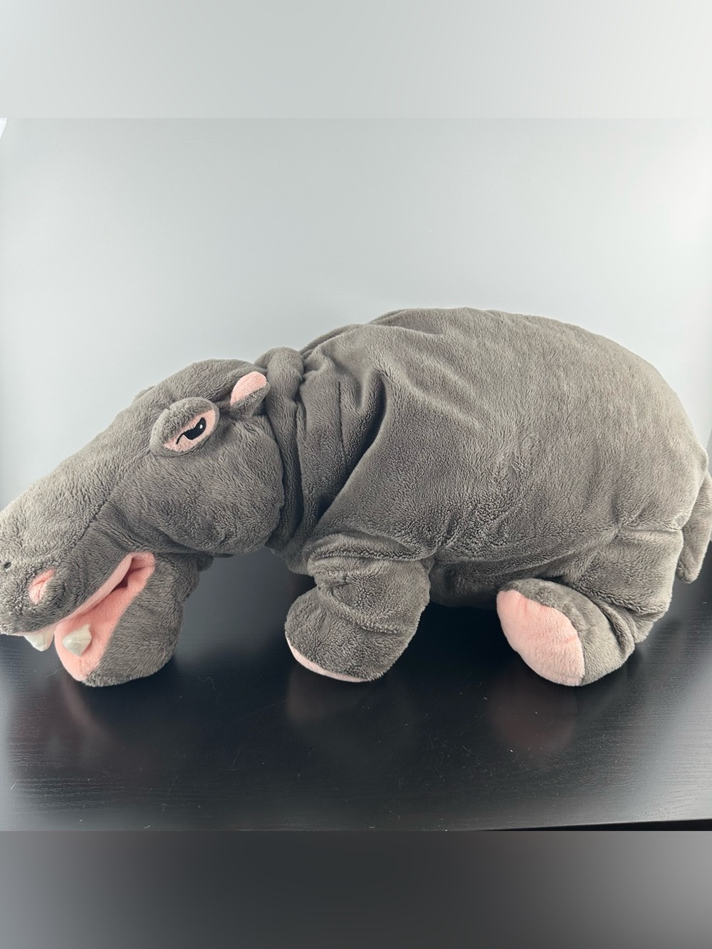 IKEA Klappar Flodhast Large Hippo Stuffed Animal Toy Gray Hippopotamus 28" Plush